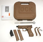 Halbautom. Pistole Glock 19X Coyote PVD FDE Kal. 9mmLuger mit Gewindelauf inkl. Zubehör